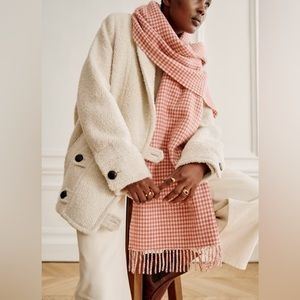 Sezane Seraphine Scarf Rosewood/Ecru